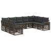 vidaXL Havesofa S&aelig;t 9 stk. Gr&aring; og M&oslash;rkegr&aring; polyrattan