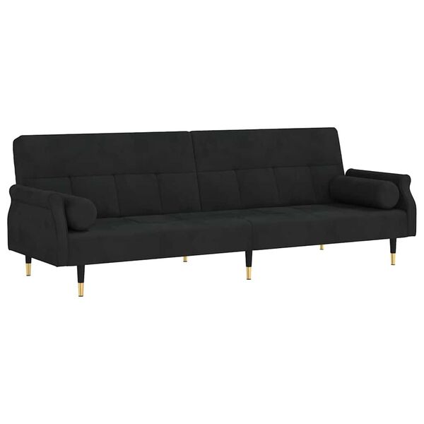 vidaXL sovesofa med hynder velour sort