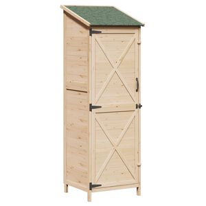 vidaXL Have Skur Naturfarvet 59,5 x 56 x 176,5 cm Massivt Fyrretr&aelig;