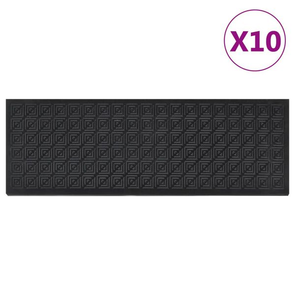 vidaXL trappemåtter 10 stk. 25x75 cm gummi