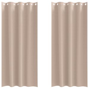 vidaXL M&oslash;rkl&aelig;gningsgardiner med ringe 2 stk. Gr&aring;brun 245 x 140 cm