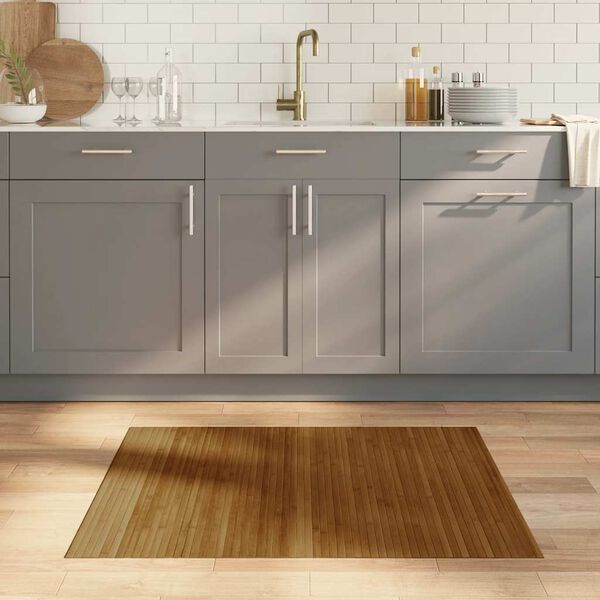 vidaXL gulvt&aelig;ppe 80x100 cm rektangul&aelig;r bambus brun