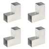 vidaXL stolpebeslag L-form 4 stk. 81x81 mm galvaniseret metal