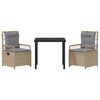 vidaXL Have Spisebordss&aelig;t 3 pcs Beige og lys gr&aring; polyrattan