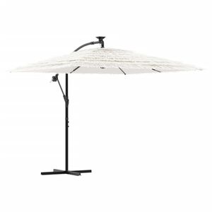 vidaXL haveparasol med st&aring;lstang 246x246x230 cm hvid