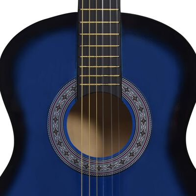 vidaXL klassisk guitar med taske for begyndere 3/4 36" blå