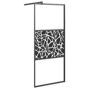 vidaXL brusev&aelig;g 80x195 cm sikkerhedsglas med stendesign sort