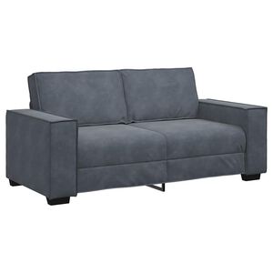 vidaXL 2-personers sofa 180x78x84 cm fl&oslash;jl m&oslash;rkegr&aring;