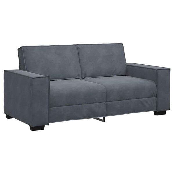 vidaXL 2-personers sofa 180x78x84 cm fl&oslash;jl m&oslash;rkegr&aring;