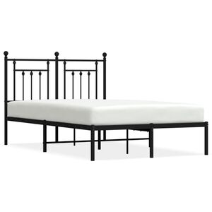 vidaXL sengeramme med sengegavl 120x190 cm metal sort