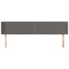 vidaXL sengegavl med kanter 203x16x78/88 cm kunstl&aelig;der gr&aring;