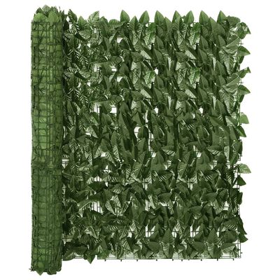 vidaXL altanafskærmning 400x100 cm mørkegrønne blade