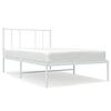 vidaXL sengeramme med sengegavl 80x200 cm metal hvid