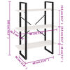 vidaXL bogreol med 3 hylder 80x30x105 cm massivt fyrretræ hvid