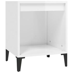 vidaXL sengebord 40x35x50 cm hvid h&oslash;jglans