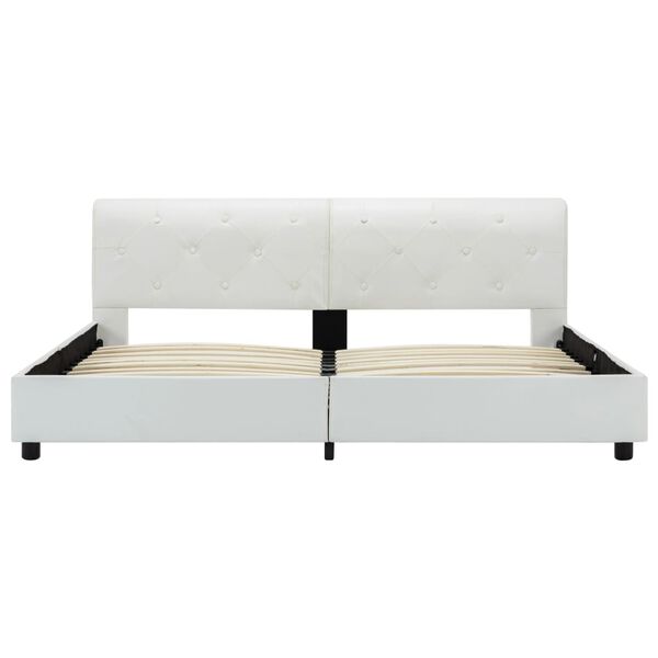 vidaXL sengestel 160 x 200 cm hvid kunstlæder