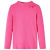 Lang&aelig;rmet T-shirt til b&oslash;rn str. 116 ribstrikket lyser&oslash;d