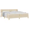 vidaXL Box spring seng med hovedg&aelig;rde Creme 200 x 200 cm Stof