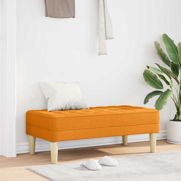 vidaXL b&aelig;nk M&oslash;rk Gul 113 x 57 x 39 cm Stof