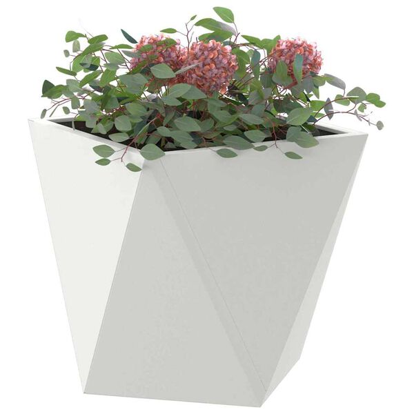 vidaXL Plantekasse Hvid 30 x 30 x 30 cm St&aring;l