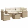 vidaXL sofas&aelig;t til haven 6 dele med hynder polyrattan beige