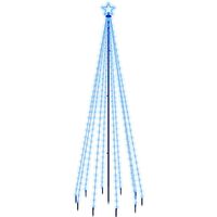 vidaXL juletræ med spyd 310 LED'er 300 cm blåt lys