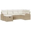 vidaXL Sofa S&aelig;t med pude med opbevaring Beige og creme polyrattan
