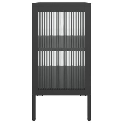 vidaXL skænk 70x35x70 cm glas og stål sort