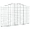 vidaXL buet gabionkurv 200x30x120/140 cm galvaniseret jern