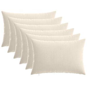 vidaXL Pude med pude HEERLEN 6 stk. Cremefarvet Chenille Stof