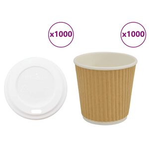 vidaXL kaffekopper af papir med l&aring;g 1000 stk. 4oz 100ml