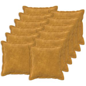 vidaXL Pudebetr&aelig;k 12 stk. HOUTEN Gul 40 x 40 cm Mikrofiber Fleece