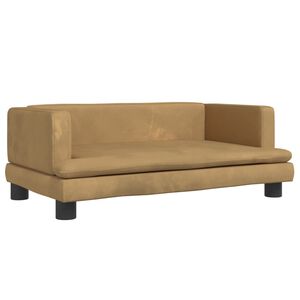 vidaXL sofa til b&oslash;rn 80x45x30 cm velour brun