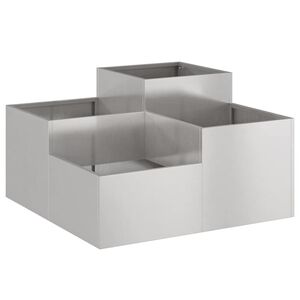 vidaXL Have Blomsterkrukke S&oslash;lv 80 x 80 x 48 cm Rustfrit st&aring;l