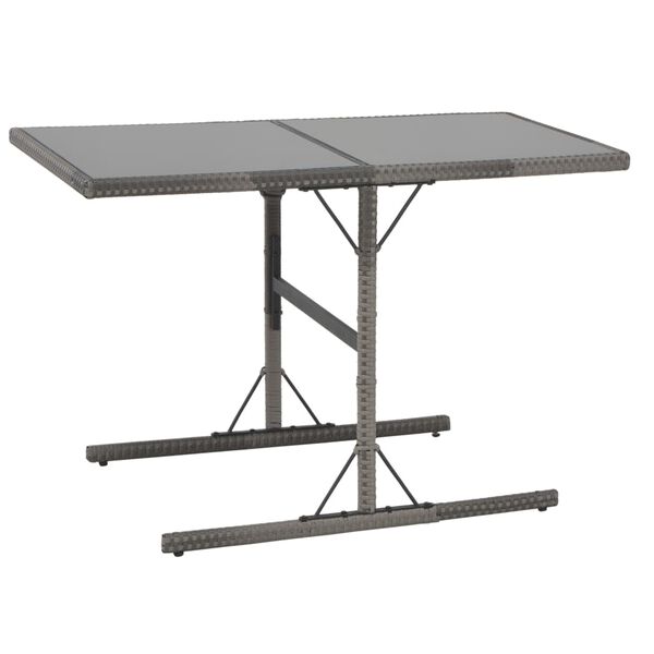 vidaXL udendørs spisebordssæt 7 dele med hynder polyrattan grå