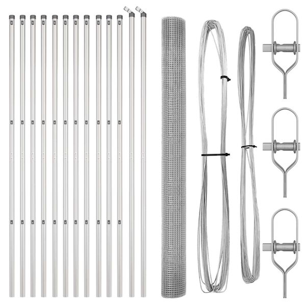 vidaXL Hegnsp&aelig;l S&oslash;lv 50 x 1,5 m (25 x 25 mm net) St&aring;l