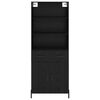 vidaXL Highboard med skuffe Sort eg 69,5 x 34 x 180 cm Konstrueret træ