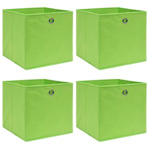 vidaXL opbevaringskasser 4 stk. 32x32x32 stof gr&oslash;n
