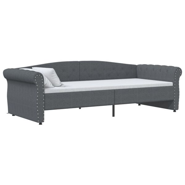 vidaXL daybed med USB 90x200 cm stof m&oslash;rkegr&aring;
