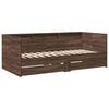 vidaXL daybed med skuffer uden madras 100x200 cm brunt eg