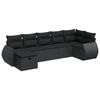 vidaXL sofas&aelig;t til haven 7 dele med hynder polyrattan sort