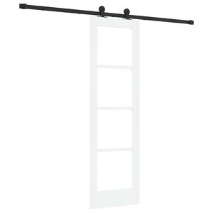 vidaXL Skyded&oslash;r ORKDAL Hvid 61 x 198,5 cm Massivt fyrretr&aelig; og glas