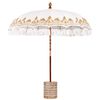 vidaXL Balinesisk parasol med base Creme 215 x 215 x 260 cm