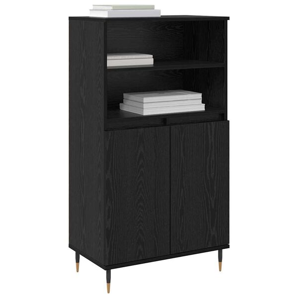 vidaXL Highboard Sort 60 x 36 x 110 cm Konstrueret tr&aelig;