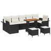 vidaXL Havesofa S&aelig;t 10 stk. Sort polyrattan