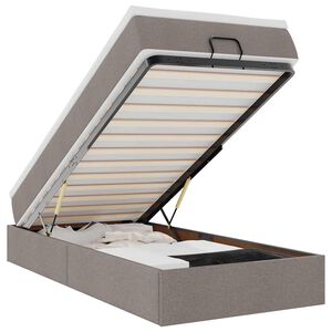 vidaXL osmannisk sengeramme med madras 80x200 cm stof gr&aring;brun