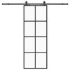 vidaXL skyded&oslash;r med hardwares&aelig;t 76x205 cm ESG glas sort