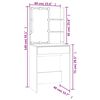 vidaXL makeupbord med LED-lys 60x40x140 cm sort