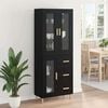 vidaXL Highboard med skuffe Sort eg 69,5 x 34 x 180 cm Konstrueret tr&aelig;