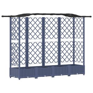 vidaXL H&aelig;vet Bed med Trellis og Tag Gr&aring; 203,5 x 40 x 125 cm PP